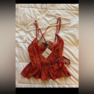 Forever 21 paisley boho top with strappy back -NWT